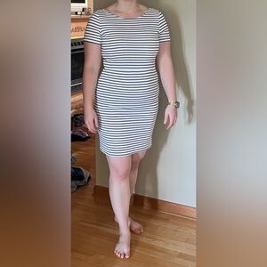 Striped Black and White Women's Dress
